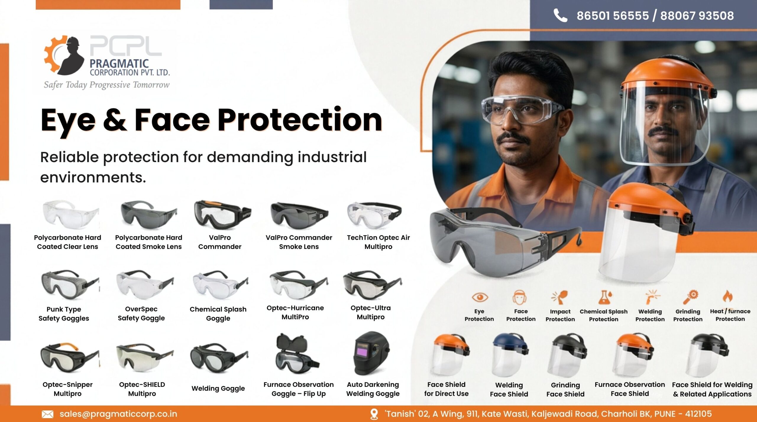 Eye and face protection— safety goggles, face shield
