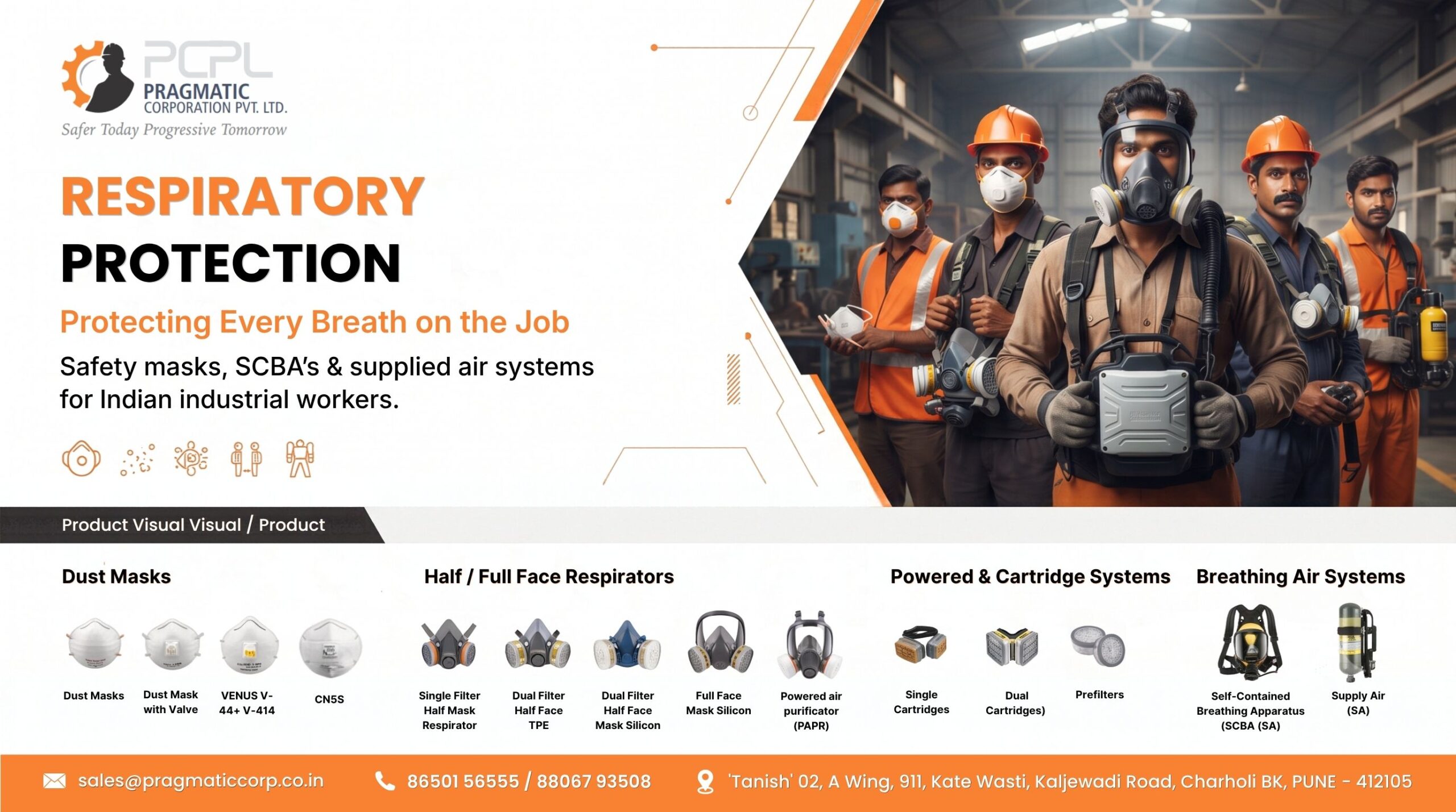 Respiratory protection— safety masks, SCBAs_ supplied air line systems